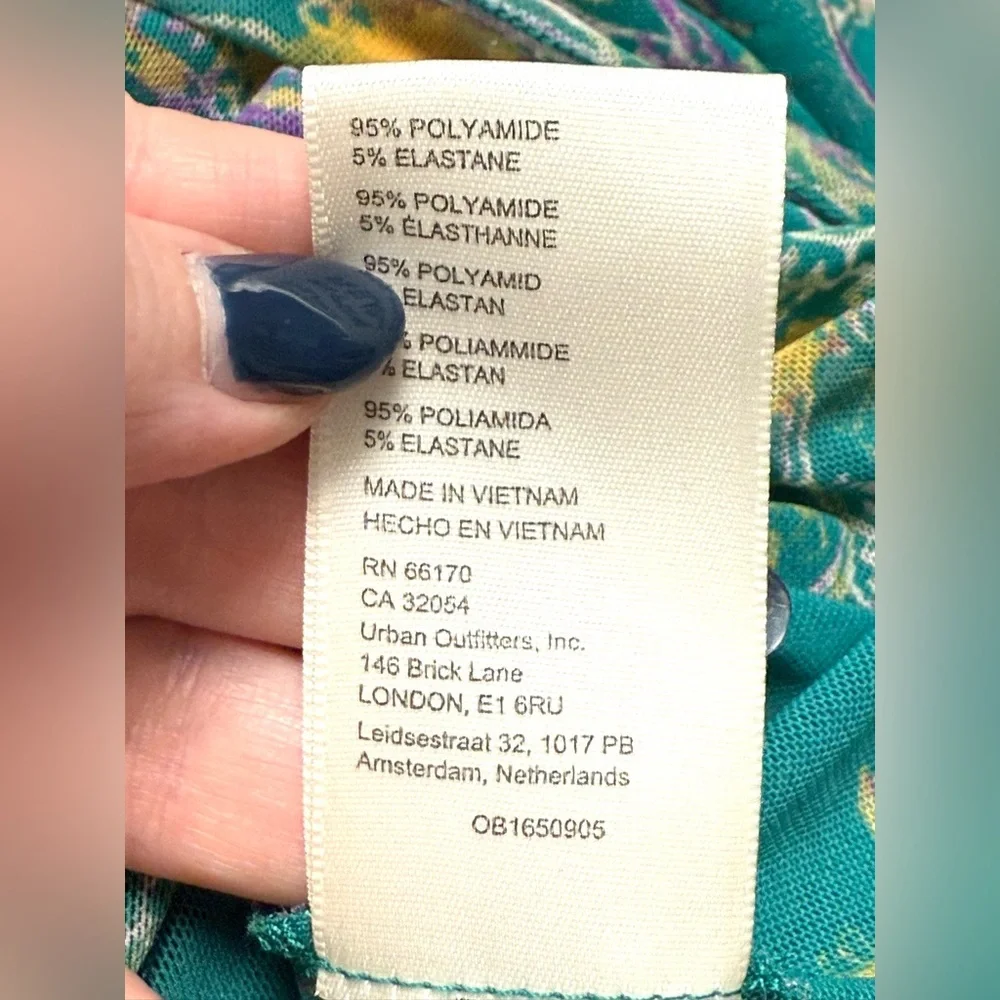 Free People Up For Anything Green Floral Blouse